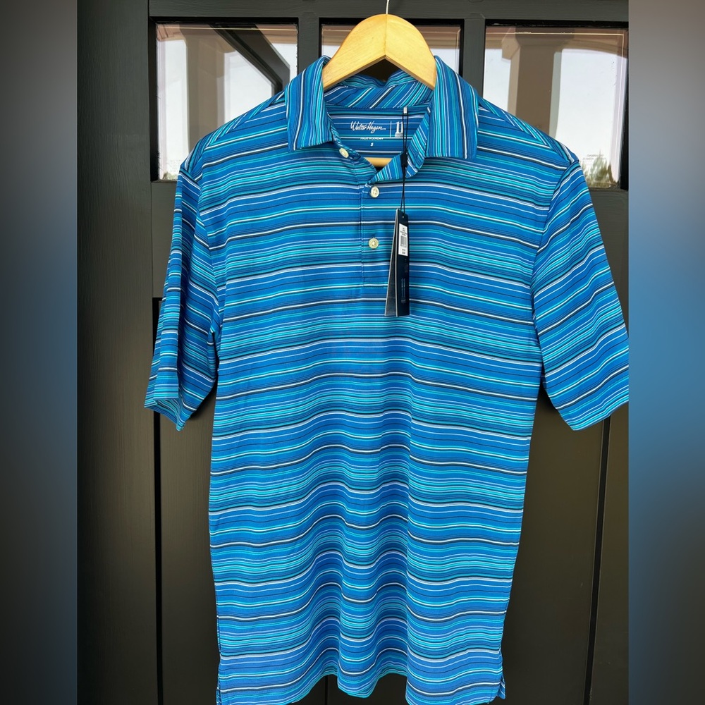 Walter Hagen Blue Multi-Stripe Men's Polo size Small NWT